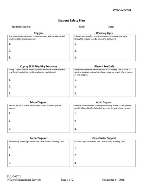 student safety plan template fill  printable fillable blank