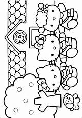 Kitty Hello Coloring Pages Color Friends Print Hellokitty sketch template