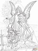 Angel Guardian Coloring Pages Reading Drawing Angels Mandala sketch template