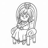 Coloring Book Seated Throne Princess Preview sketch template