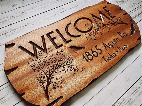 amazoncom personalized wooden sign address sign outdoor  family cabin sign handmade