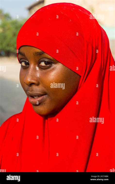 Somali Woman Posing For The Camera Coastal Town Of Berbera Somaliland