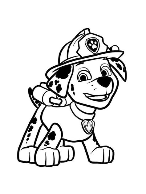 marshall paw patrol coloring pages coloringlib