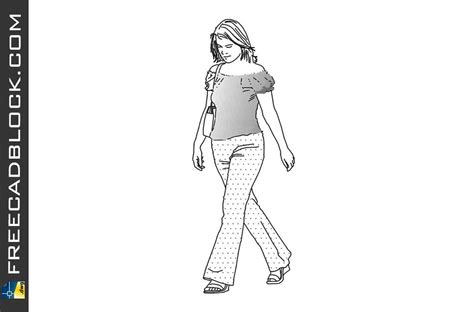 Girl In Casual Summer Suit Dwg Drawing Free Download In Autocad 2007