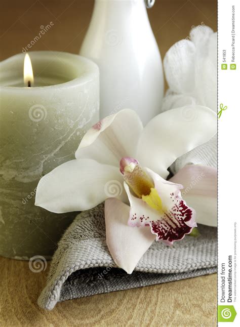 orchid spa stock image image  candle wellness aromatherapy