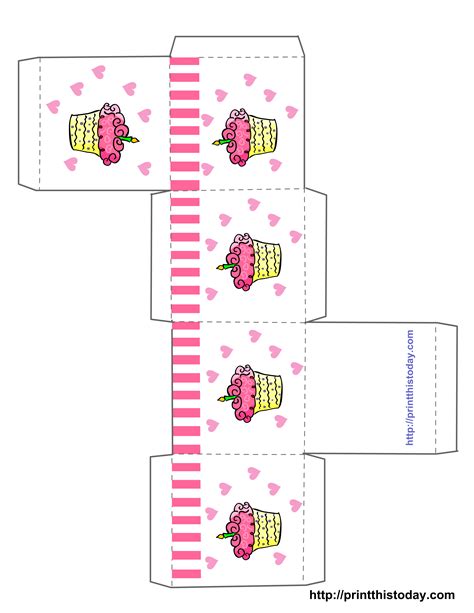 printable birthday favor boxes templates