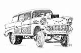 Gasser Sketch Chevy Friday Lou Show Rod Hot Ink Cannon Suburban Done November sketch template