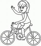 Coloring Bike Riding Bicycle Girl Popular sketch template