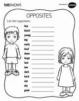 Activity Opposites Kids Printable Sheets Pages Coloring Activities Opposite Fun Worksheets English Wedding Toddler Preschool Print Worksheet List Printables Games sketch template