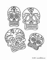 Muertos Calaveras Skulls Mort Decorated Calavera Dibujar Tete Printable Mexicains Masques Mexicanas Hellokids Dei Colorare Bordar Disegni Tête Morti Meilleures sketch template