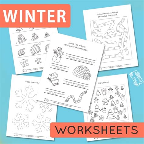 winter worksheets  kindergarten itsy bitsy fun