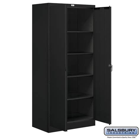 wide standard storage cabinet  inches high  inches deep black assembled