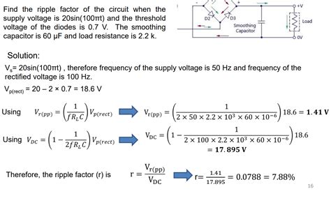 frequency    voltage supply  peak  peak voltage   rectifier