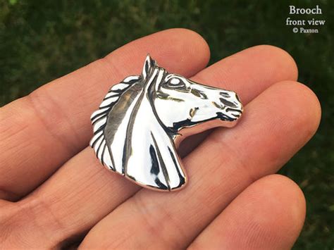 horse lapel pin  horse brooch  sterling silver  paxton jewelry