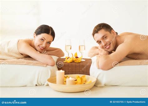 couple  spa stock image image  desk newlywed couple