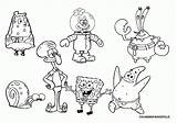 Coloring Spongebob Pages Characters Popular sketch template