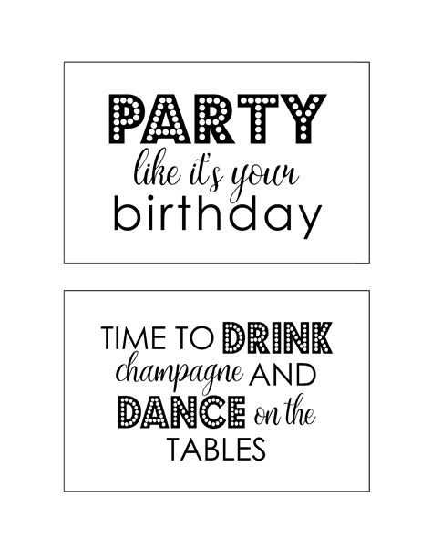 diy printable adult birthday signs party    birthday