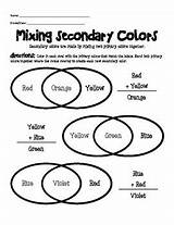 Worksheet Colors Secondary Mixing Primary Worksheets Color Blending sketch template