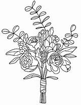 Bouquet Fiori sketch template