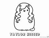 Pusheen Coloring Pages Taylor Hissed Printable Print Kids Cute Color Kawaii Friends Template Bettercoloring sketch template