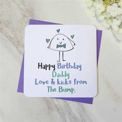 Happy Birthday Daddy Love And Kicks The Bump Card By Parsy Card Co