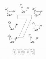 Number Seven Coloring Numbers Pages sketch template