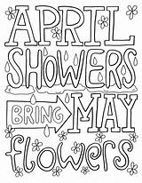 Coloring April Pages Showers May Flowers Bring Kids Printable Spring Sheets Color Adults Print Quote Lmj Bestcoloringpagesforkids Colors Rain Choose sketch template