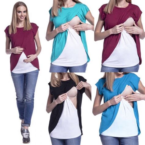Fashion New Women Breast Feeding Nursing Tops T Shirts Pregnant