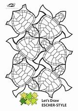 Escher Tessellation Krokotak sketch template
