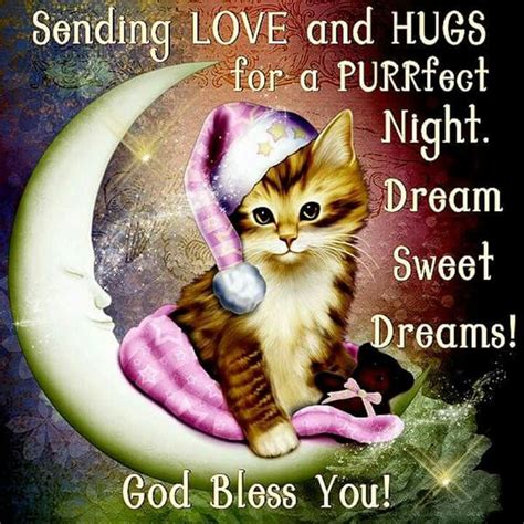 Sending Love And Hugs For A Purrfect Night Sweet Dreams