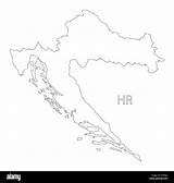Kroatien übersicht Stockfotos sketch template