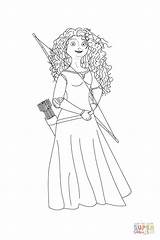 Merida Coloring Pages Bow Disney Princess Brave Her Arrows Printable Shows Off Colouring Drawing Arrow sketch template