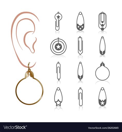 earring templates royalty  vector image