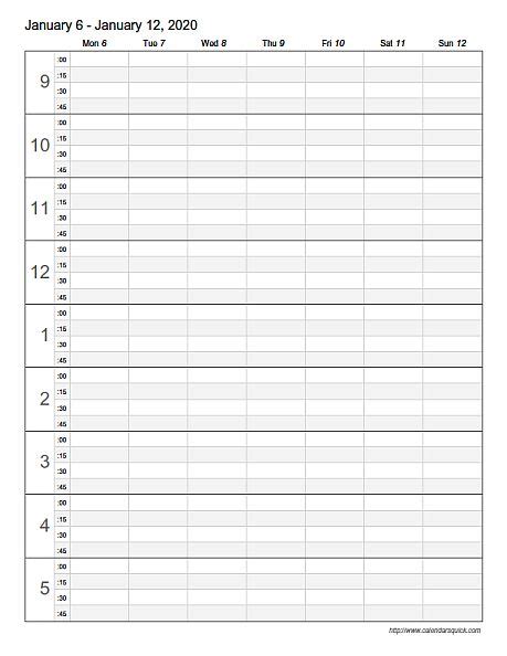 printable weekly appointment sheets  printable