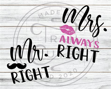 mr right mrs always right svg couples svg funny couple etsy uk