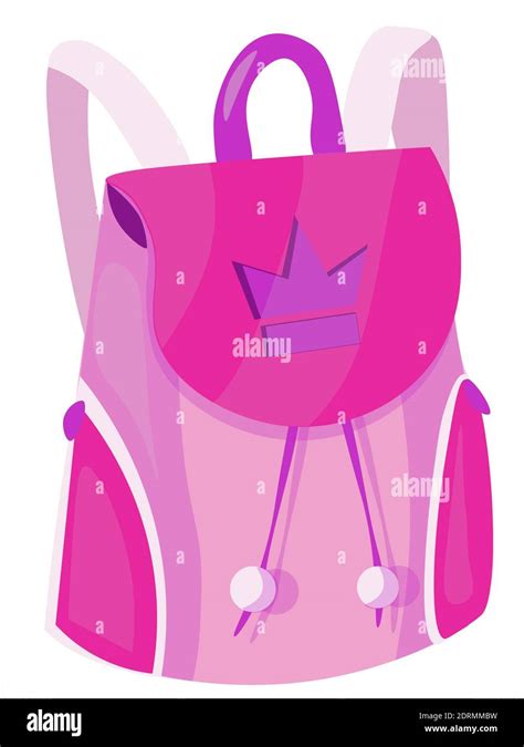 vector pink girl backpack with straps stock vector image and art alamy