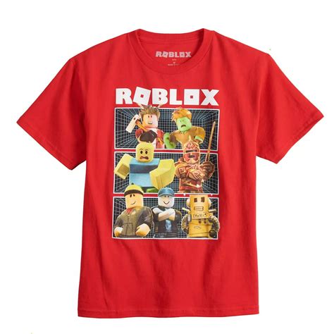 roblox boys shirt tri patterned graphic tee red size large