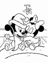 Mistletoe Coloring Mickey Pages Minnie sketch template