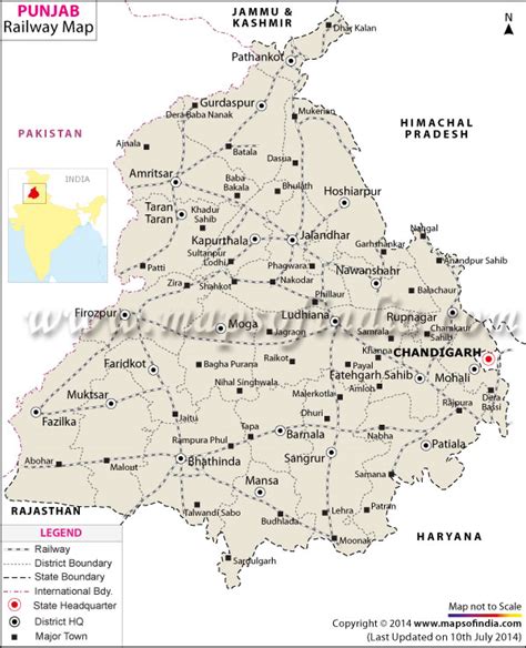 Punjab Rail Network Map