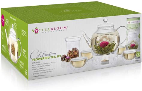 teabloom complete tea set stovetop safe glass teapot