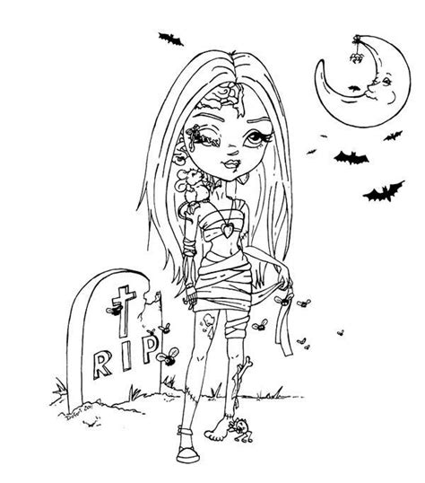 beautiful girl zombie coloring page wicked cool holiday coloring