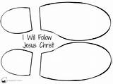 Jesus Coloring Follow Footprints Pages Template sketch template