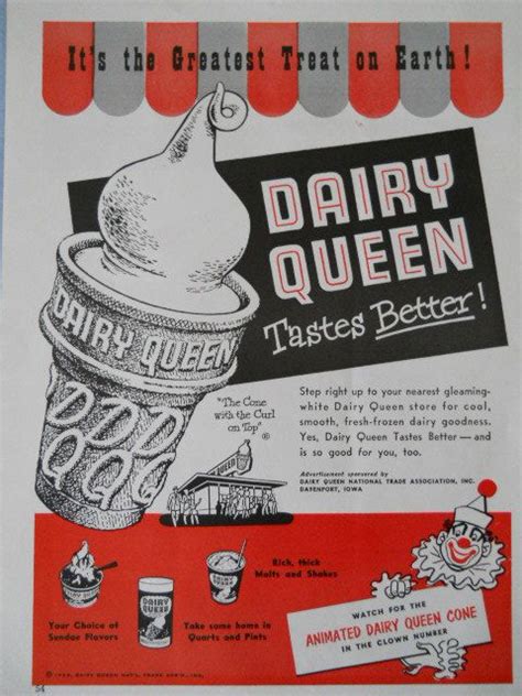 dairy queens advertisements vintage images  pinterest dairy queen antique
