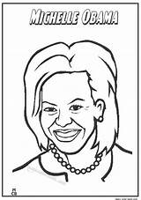Obama People Coloring Pages Michelle Famous History Month Printables Magiccolorbook sketch template