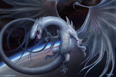 artstation blue eyes white dragon