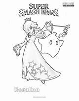 Rosalina Coloring Smash Super Brothers Bros Pages sketch template