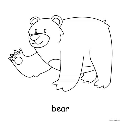 bear coloring page printable