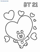 Bt21 Coloring Pages Tata Printable Characters Baby Bt Wonder Rj sketch template