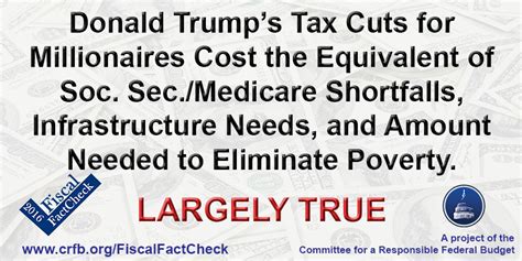 donald trumps tax cuts  millionaires cost committee   responsible federal