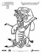 Madagascar Coloring Pages Marty Zebra Characters Cartoon sketch template